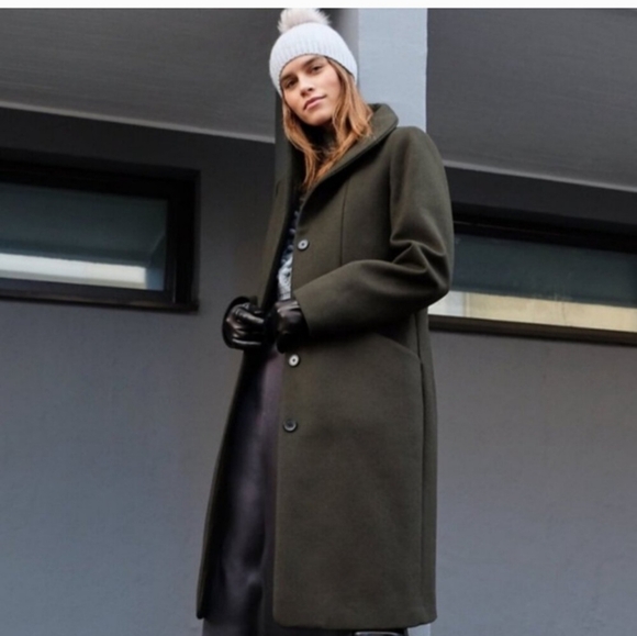 Aritzia Wilfred Cocoon Coat Jacket Wool Cashmere Green Size Small - Picture 3 of 14